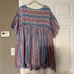 Striped Dress in Blue and Red